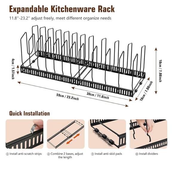 Pot Lid Black Organizer Rack - Picture 2 of 11